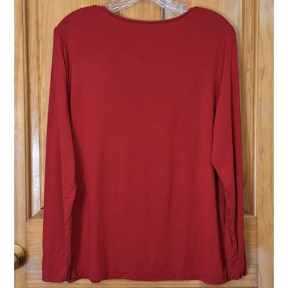 Soma Shirt Women's Medium Short Red Loungewear Intimates Comfy Pajamas Sleepwear